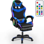 Ergonomic RGB LED Gaming Chair featuring dynamic lighting and remote control for ultimate comfort and style.