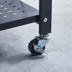 Close-up of the Mobile Kitchen Shelf's sturdy caster wheel for easy mobility and durability.