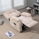 Massage recliner chair with electric standing assistance and heated lumbar support