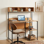 Computer desk with 6 shelves for books, files, plants and home office organization
