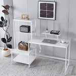 Modern Study Workstation with Built-in Charging Ports and Shelves