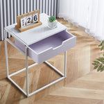 minimalist side table with steel frame for living room or bedroom
