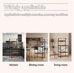 3-Tier Bakers Rack displayed in kitchen, dining room, and living room settings to showcase versatility.