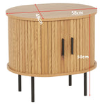 Dimensions and height of round side table with storage