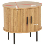 Dimensions and height of round side table with storage