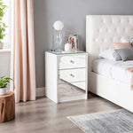 Modern Mirrored Bedside Table with 3 Drawers – product image 4