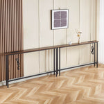 Narrow Sofa Table with Charging Station positioned against a wall, showcasing its sleek design and built-in charging options.