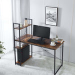 Modern Teak Computer Desk with Top Shelf & Storage – product image 11