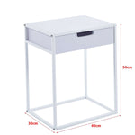modern bedside table with drawer available in black and white