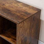 Top view of the Cubby Shoe Storage Bench featuring a rich wood finish and sturdy design.
