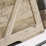 Rustic Wooden Storage detail showcasing the textured finish and design of a storage bench.