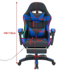 Ergonomic RGB LED Gaming Chair with adjustable height and dynamic lighting features, suitable for gaming and office use.