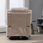 Power lift recliner with 8-point vibration massage and heated lumbar area