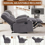 Corduroy Recliner Chair with Cup Holders in reclined position, featuring adjustable angles for reading, watching TV, and sleeping.