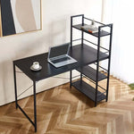 Computer Desk with four shelves, featuring a sleek design suitable for student workstations and home offices.
