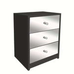 Modern Mirrored Bedside Table with 3 Drawers – alternate product view