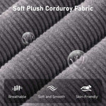 Soft Plush Corduroy Fabric featured in the Corduroy Recliner Chair, showcasing its breathable, soft, smooth and skin-friendly texture.