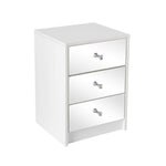Modern Mirrored Bedside Table with 3 Drawers – main product image
