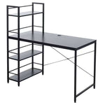 Computer Desk & Student Workstation with 4 Shelves in modern design, perfect for home offices and compact living spaces.