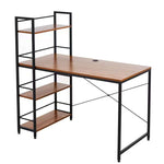 Computer Desk with 4 shelves, modern design, suitable for home office and student workspace.