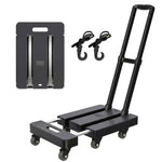 Foldable Hand Truck with 6 wheels, straps, and collapsible design for easy storage and transport.