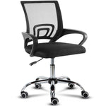 Black BX002 ergonomic mesh office chair with lumbar support, padded seat and chrome base