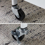 Close-up of the wheels on the 3-Tier Rolling Storage Cart, showcasing smooth mobility and stability.