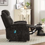 Electric recliner chair with soft chenille upholstery, massage and heating