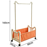 Steel Clothing Rack with Shelves & Wheels, featuring a 160cm height and lockable wheels for easy mobility.