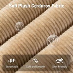 Soft Plush Corduroy Fabric showcasing breathable, soft and smooth, skin-friendly qualities for the Corduroy Recliner Chair.