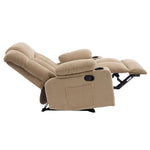 Corduroy Recliner Chair with cup holders, showcasing its 165° recline feature and plush corduroy fabric.