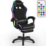 Ergonomic RGB LED Gaming Chair featuring dynamic lighting and remote control for enhanced gaming comfort.
