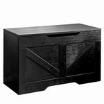 Rustic Wooden Storage Bench SC-JY701 in black, ideal for organizing entryways or living rooms.