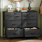 Fabric 8-Drawer Dresser with Wood Top, featuring durable fabric drawers and stylish lightweight design.