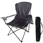 Heavy-Duty Folding Camping Chair with Cup Holder & Travel Bag for outdoor adventures.