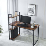 Computer Desk & Student Workstation with 4 Shelves featuring a minimalist design and organized workspace.