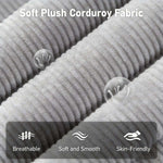 Soft plush corduroy fabric showcasing breathability, softness, and skin-friendly features for Corduroy Recliner Chair.