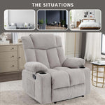Corduroy Recliner Chair with Cup Holders in a stylish living room setting.