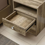 Modern LED Bedside Table with open drawer showcasing storage space and stylish design.