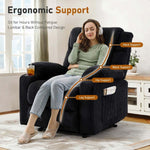 Corduroy Recliner Chair featuring ergonomic support with neck, waist, hip, and leg support for comfort.