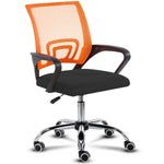 Black and orange BX002 ergonomic mesh office chair with padded black seat