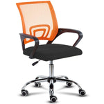 Black and orange BX002 ergonomic mesh office chair with padded black seat
