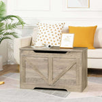 Rustic Wooden Storage bench featuring a retro grey finish, functional as a toy chest or living room organizer.