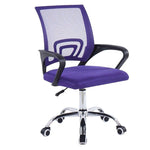 Purple BX002 ergonomic mesh office chair angled front view with matching seat