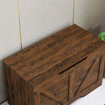 Rustic Wooden Storage bench with a natural finish, ideal for entryways or living rooms, offering ample storage space.