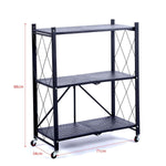 3-Tier Foldable Storage Trolley with Wheels – product detail view