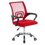 Red BX002 ergonomic mesh office chair with matching padded seat and chrome base
