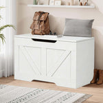 Rustic Wooden Storage Bench SC-JY701 in white, ideal for organizing entryways and living spaces.