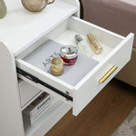 LED Bedside Table with 2 Drawers and Open Shelves – product image 22
