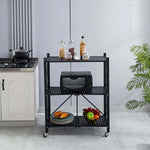3-Tier Foldable Storage Trolley with Wheels – product image 9